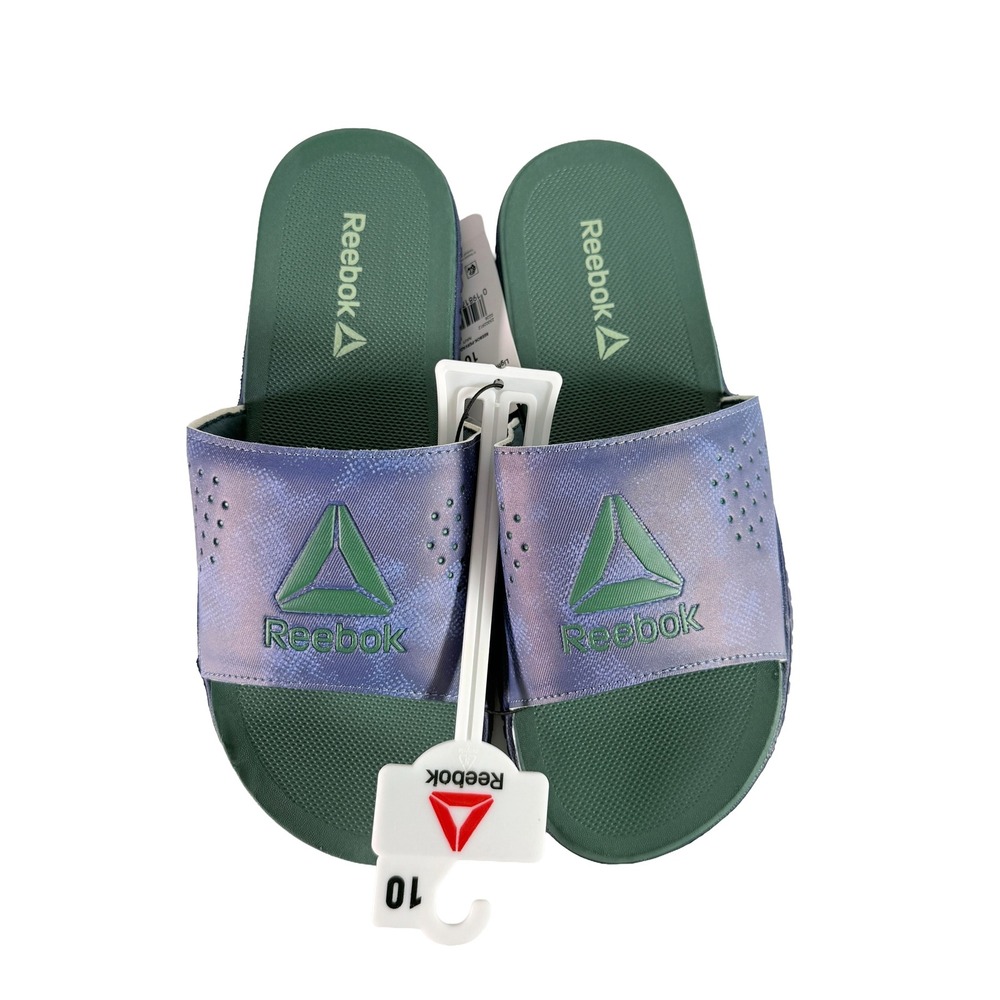 Reebok Pervade Slide Sandals Mens Size 10 Navy Green Lightweight EVA Slides NWT